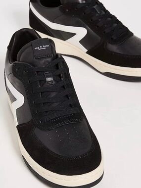 rag & bone Black and White retro court sneaker